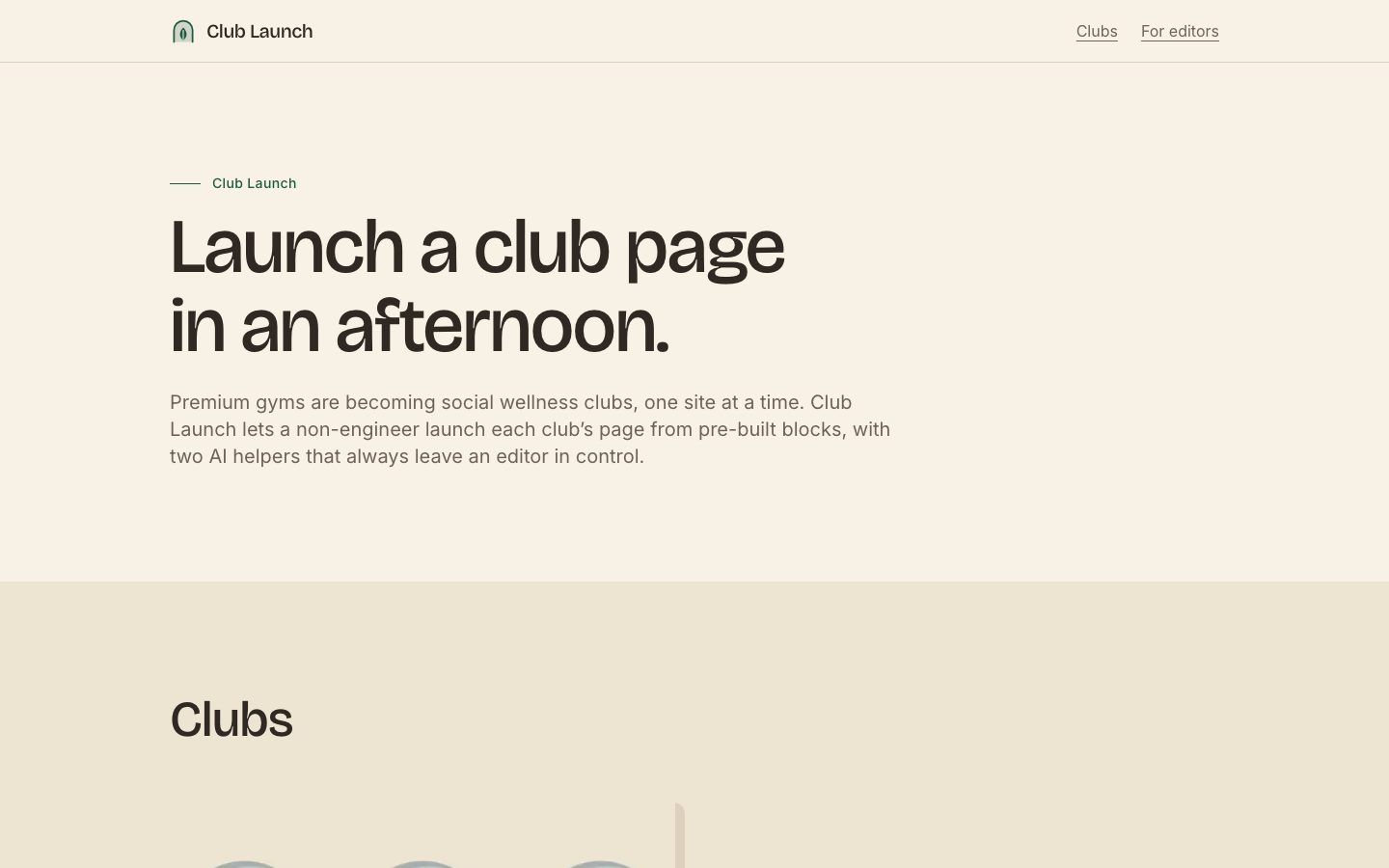 Club Launch — screenshot