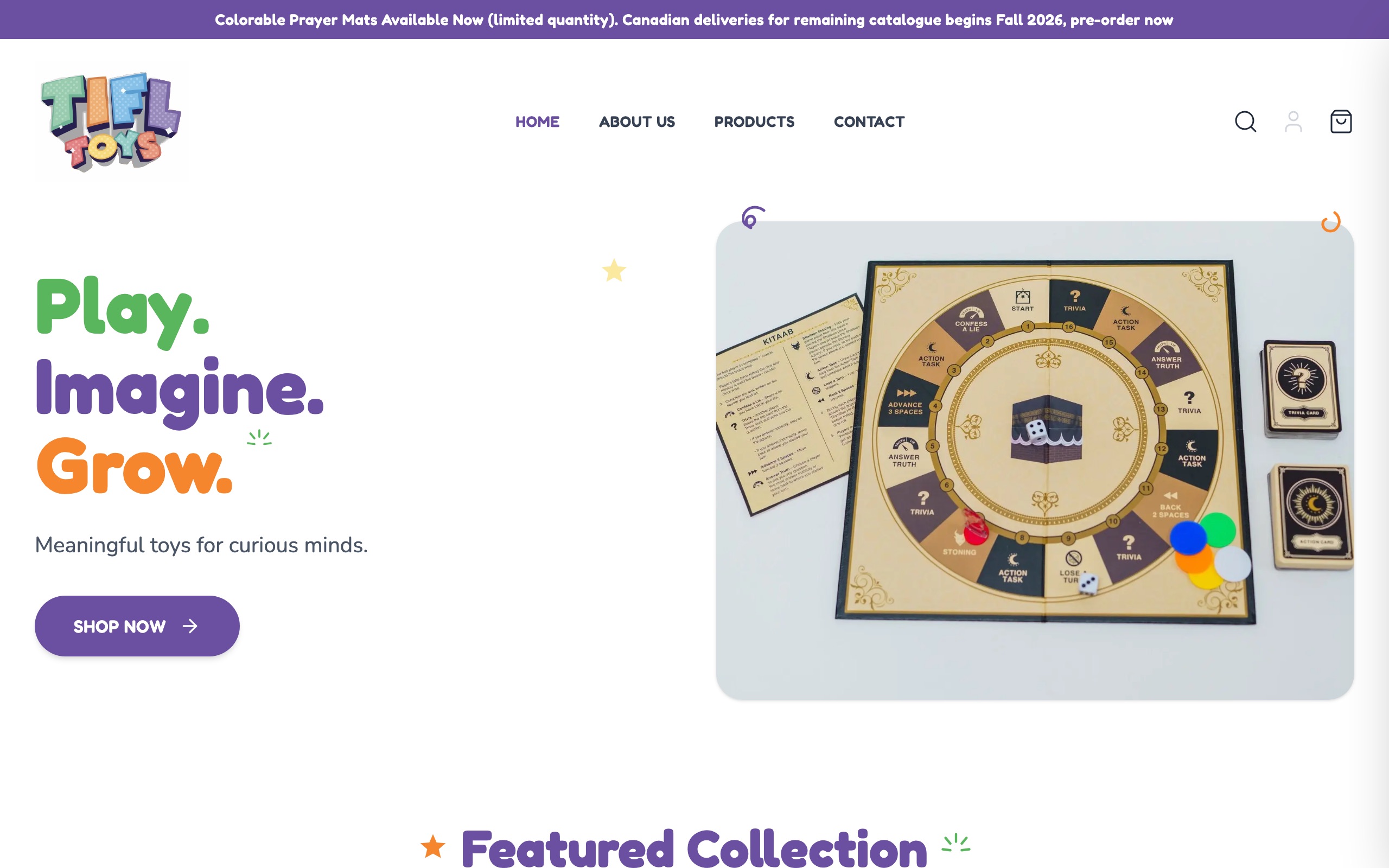 TiflToys: a headless Shopify storefront — screenshot